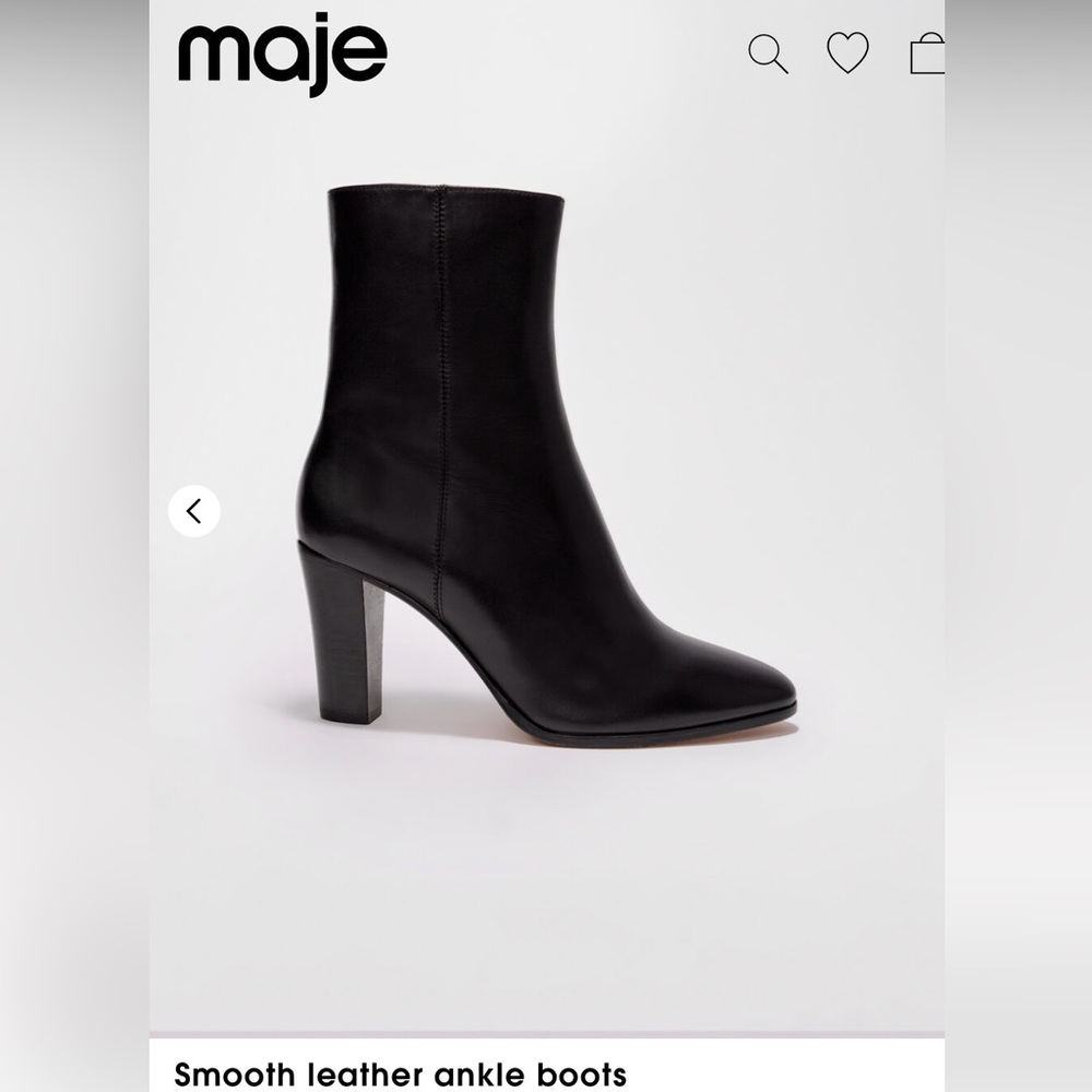 MAJE Smooth leather ankle boots Size FR 39